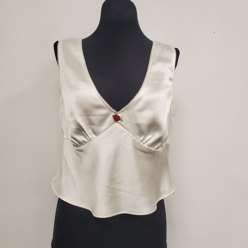 Wild Fable Womens Sleeveless Fairy Babydoll Rose Cottagecore Top Size M Ivory